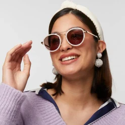 MOTHER OF PEARL DOWNTOWN AVIATOR SUNGLASSES