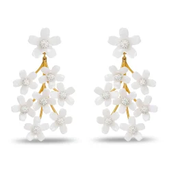 MOTHER OF PEARL GARDEN BOUQUET CHANDELIER EARRINGS