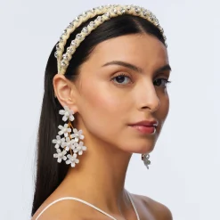 MOTHER OF PEARL GARDEN BOUQUET CHANDELIER EARRINGS