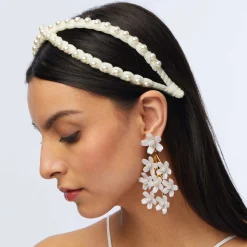 MOTHER OF PEARL GARDEN BOUQUET CHANDELIER EARRINGS