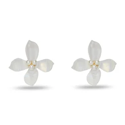 MOTHER OF PEARL OLEANDER EARRINGS