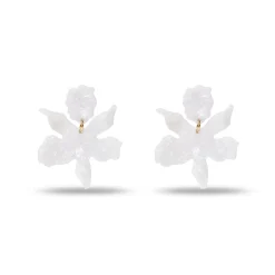 MOTHER OF PEARL SMALL PAPER LILY EARRINGS