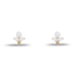 MOTHER OF PEARL TRILLIUM STUD EARRINGS