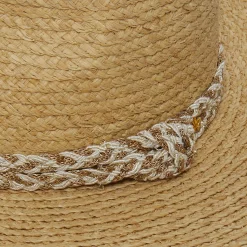 NATURAL BRAIDED ROPE STRAW HAT