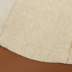 NATURAL FAUX LEATHER CANVAS BASEBALL CAP