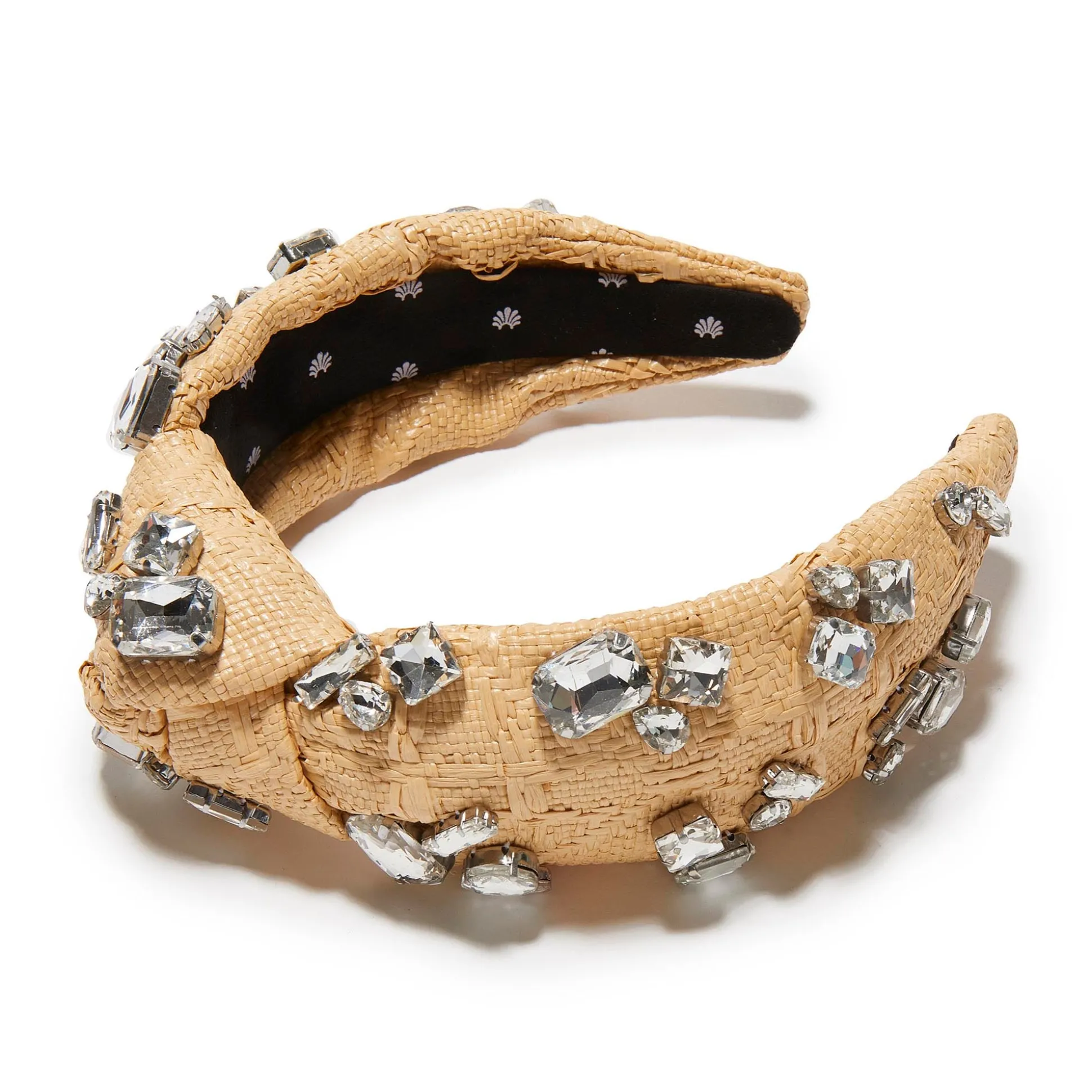 NATURAL KNOTTED CANDY CRYSTAL RAFFIA HEADBAND