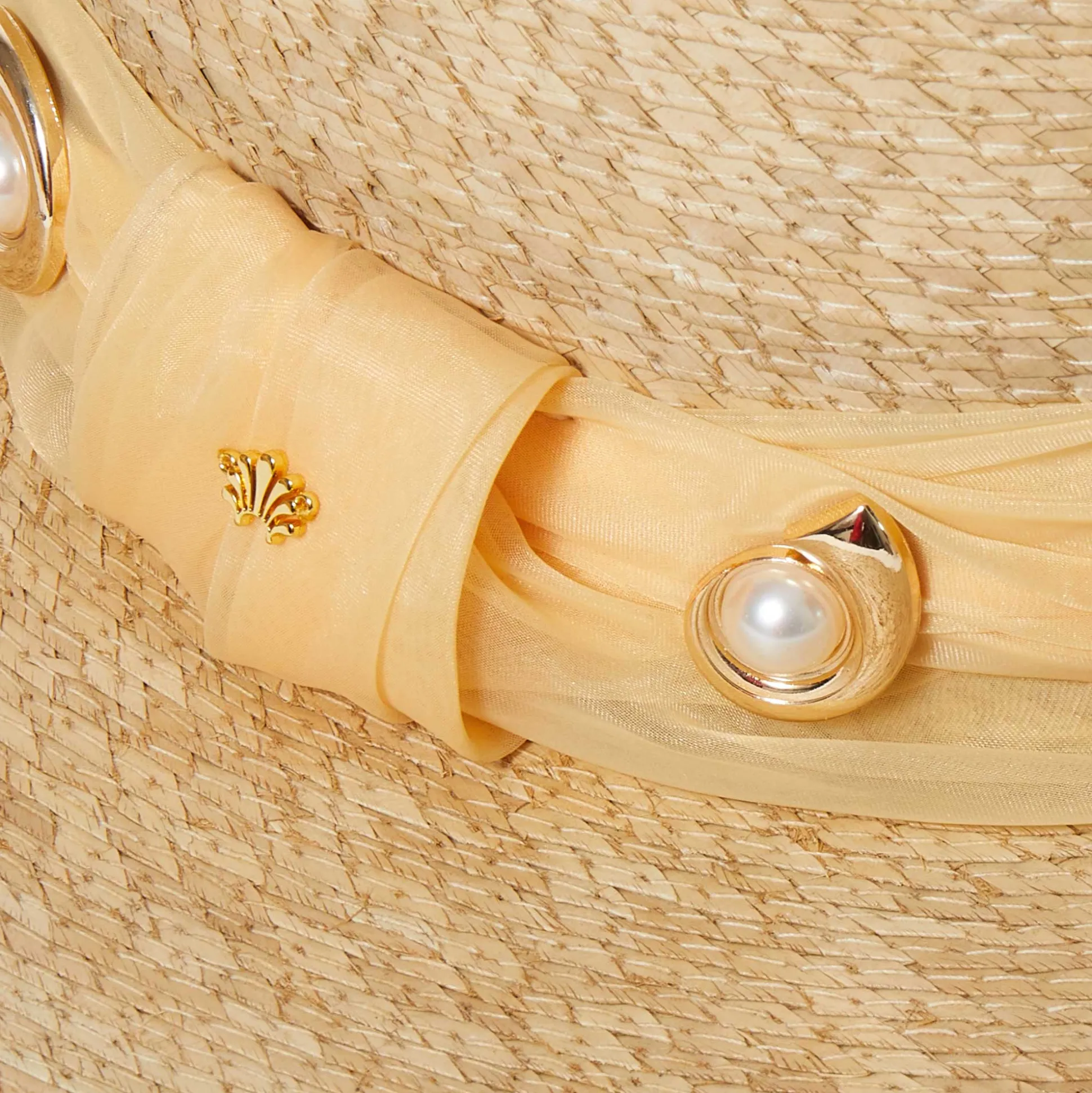 NATURAL MICHELLE DÉCO SWIRL STRAW HAT