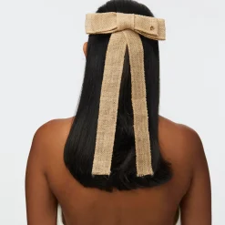 NATURAL RAFFIA JANE BOW BARRETTE