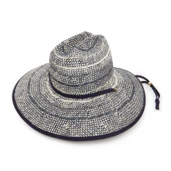 NAVY STRAW WOVEN HAT