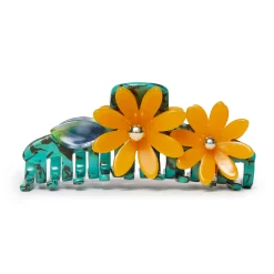 NEON TURQUOISE PETUNIA CLAW CLIP