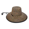NEUTRAL NIGHT BRIELLE CHECKERED STRAW HAT
