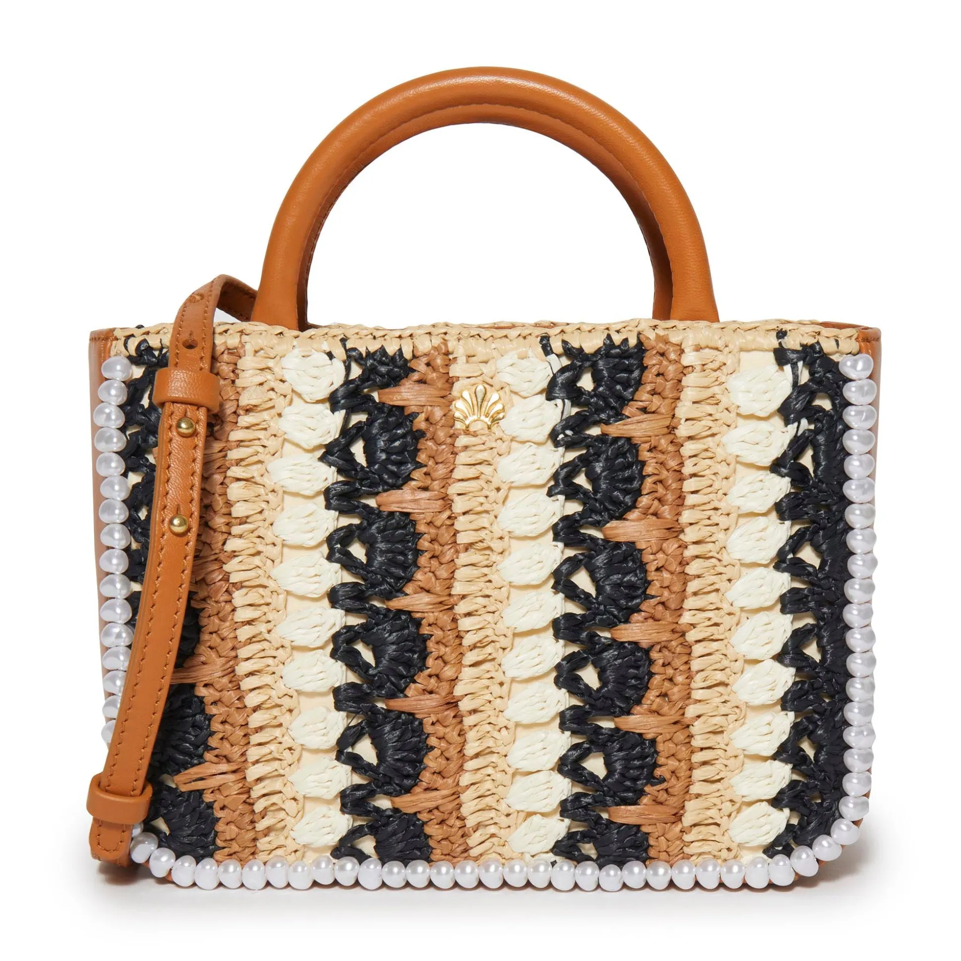 NEUTRAL NIGHT MAYA RAFFIA MINI TOTE