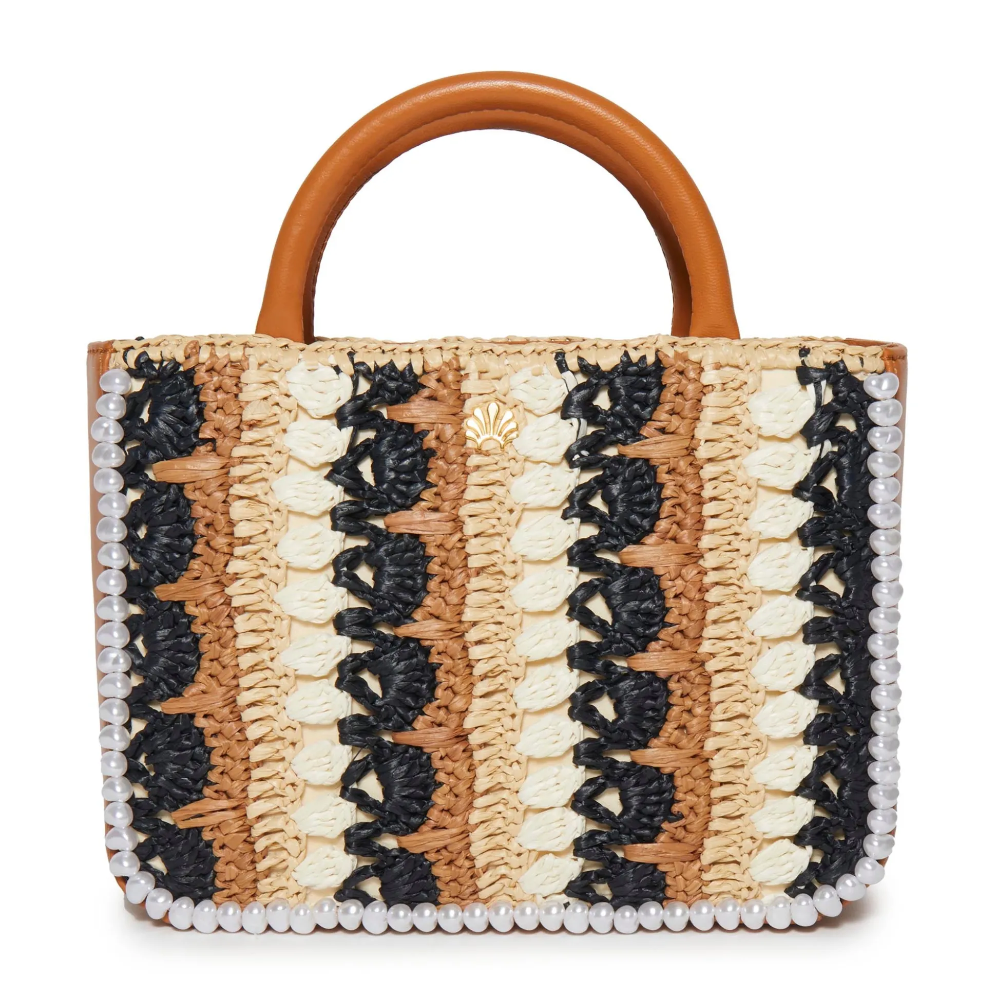 NEUTRAL NIGHT MAYA RAFFIA MINI TOTE