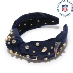 NEW ENGLAND PATRIOTS LELE SADOUGHI X NFL NAVY EMBELLISHED KNOTTED HEADBAND