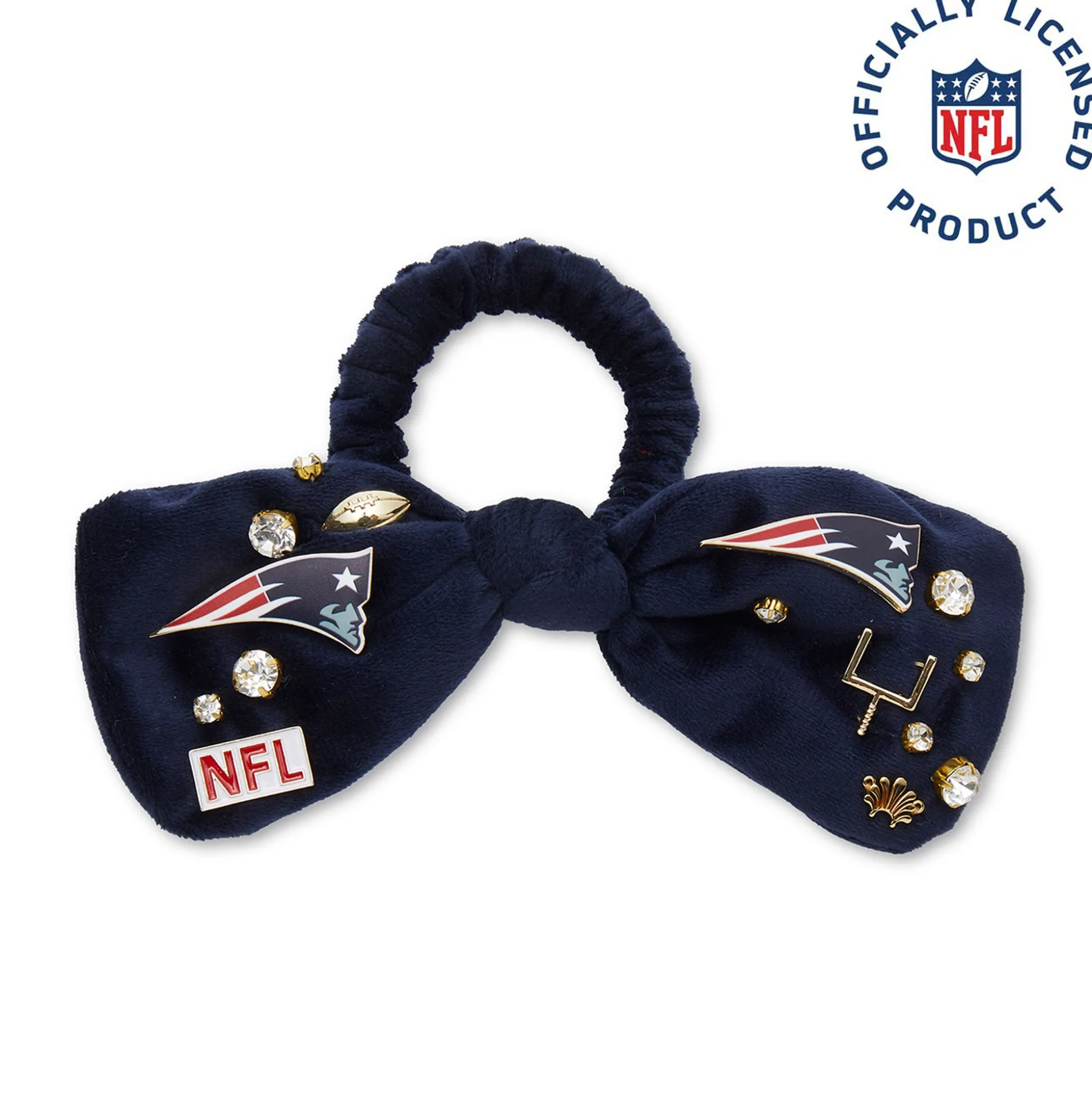 NEW ENGLAND PATRIOTS LELE SADOUGHI X NFL NAVY BOW SCRUNCHIE