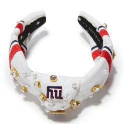 NEW YORK GIANTS LELE SADOUGHI X NFL IVORY EMBELLISHED KNOTTED HEADBAND