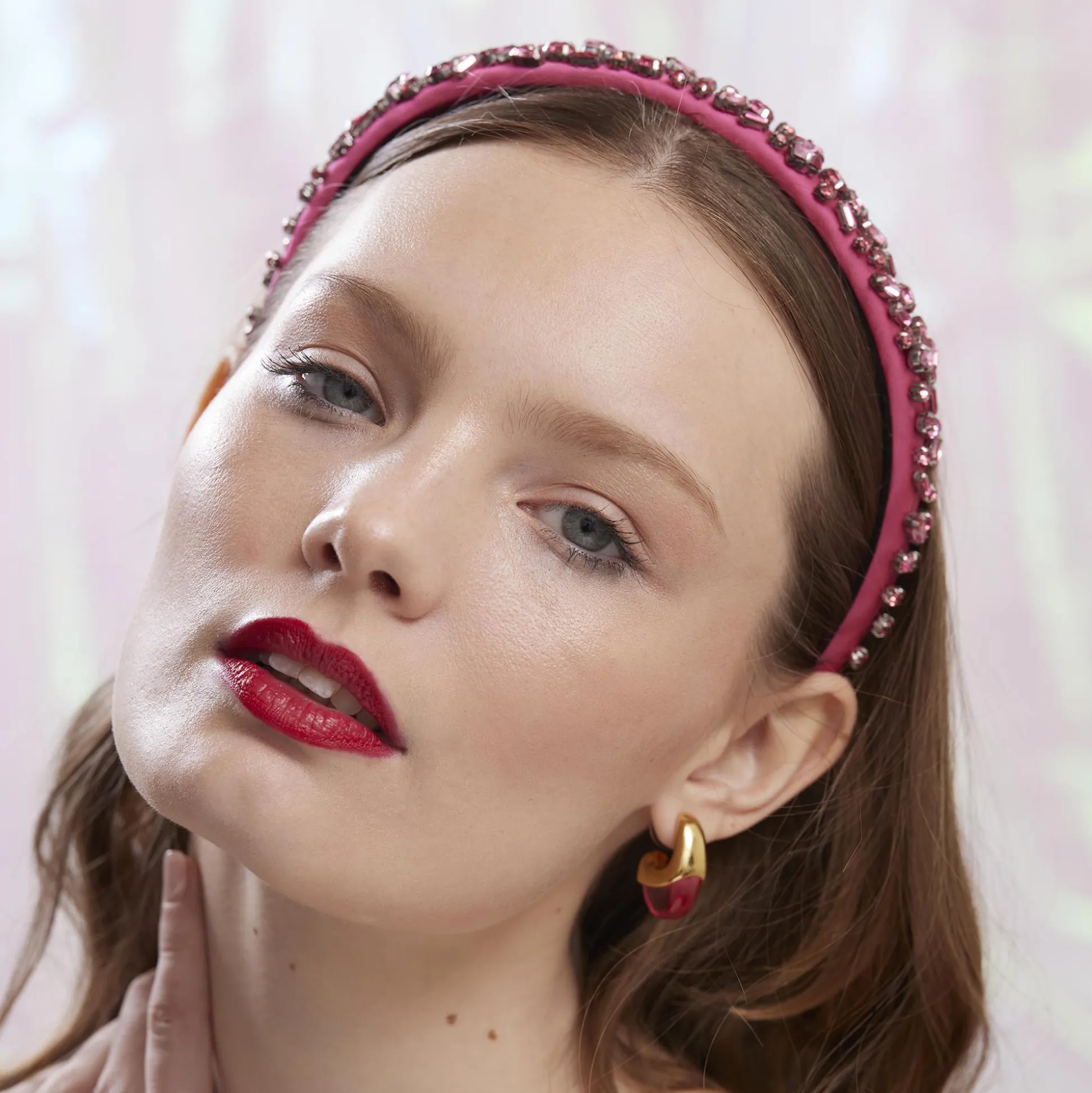 OCTOBER PINK TOURMALINE GIGI JEWELED BIRTHSTONE HEADBAND