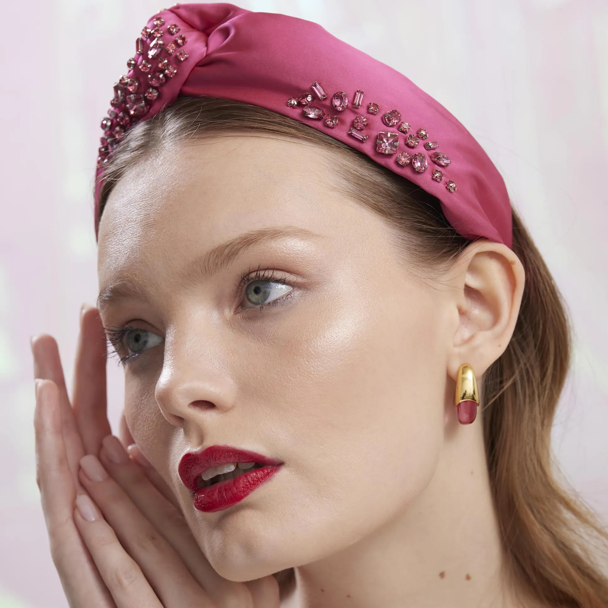 OCTOBER PINK TOURMALINE MARLENE JEWELED BIRTHSTONE HEADBAND