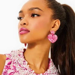 PASSIONFRUIT PINK LILLY PULITZER x LELE HEART DROP EARRINGS