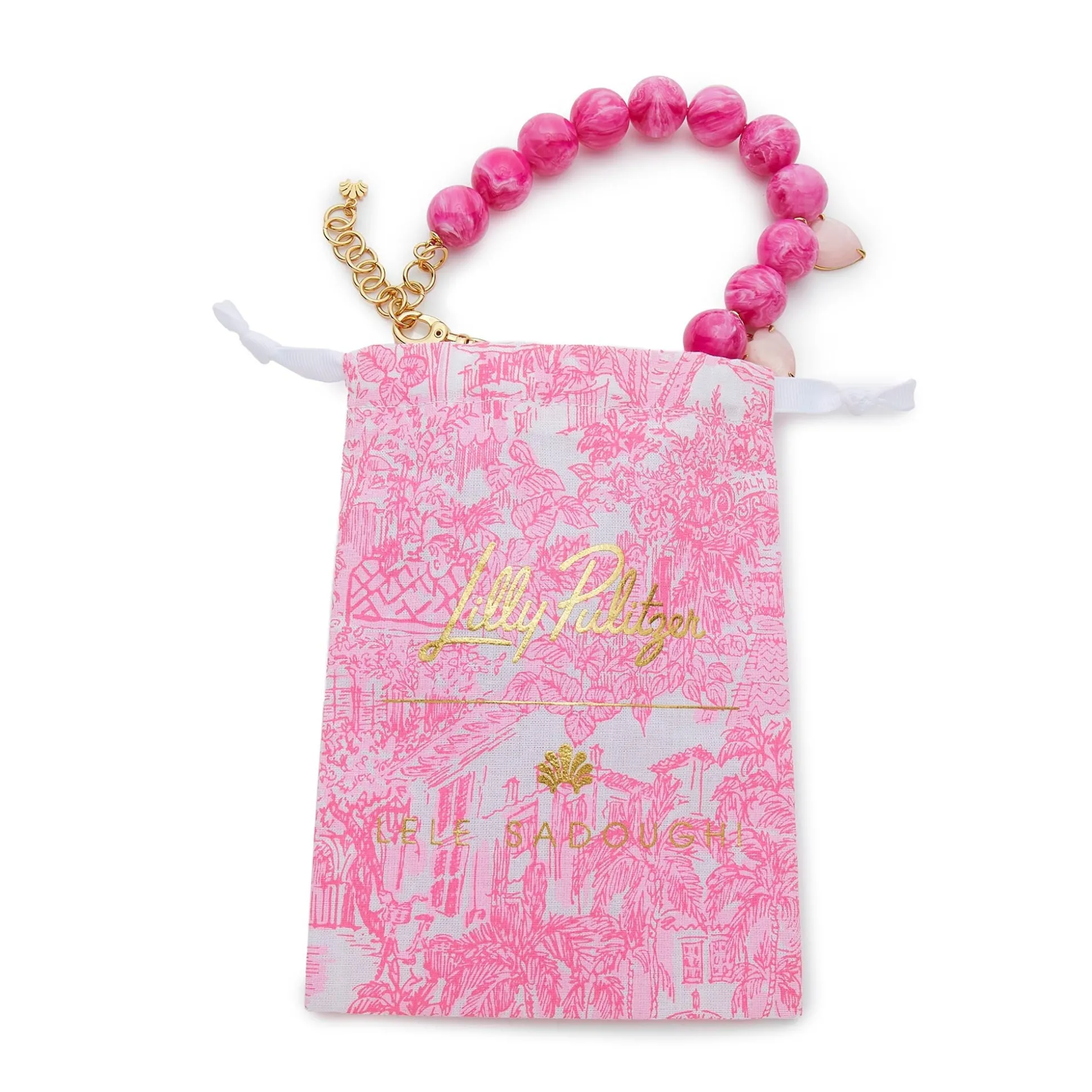 PASSIONFRUIT PINK LILLY PULITZER x LELE HEART COUNTRY CLUB NECKLACE