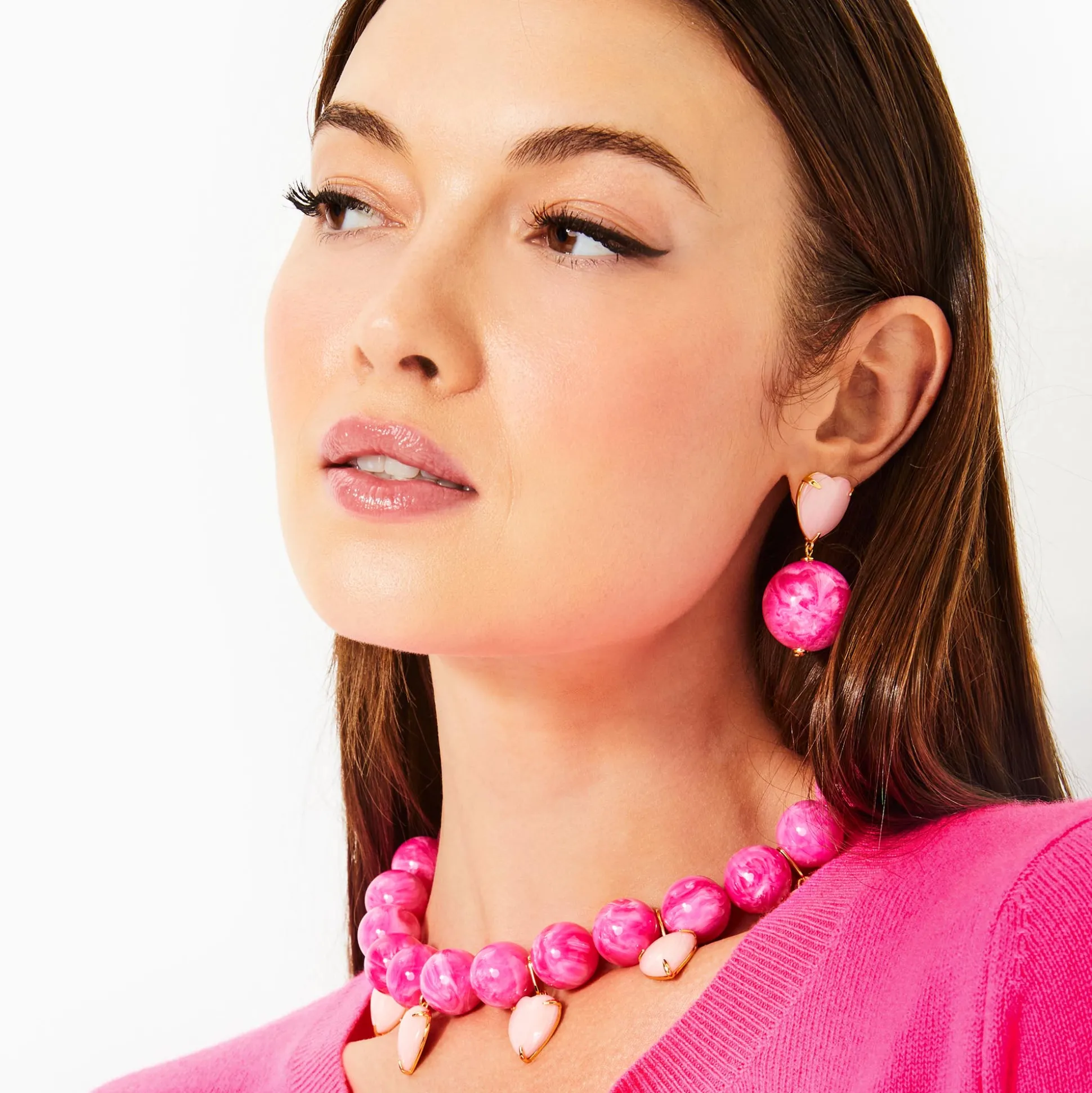 PASSIONFRUIT PINK LILLY PULITZER x LELE HEART COUNTRY CLUB NECKLACE