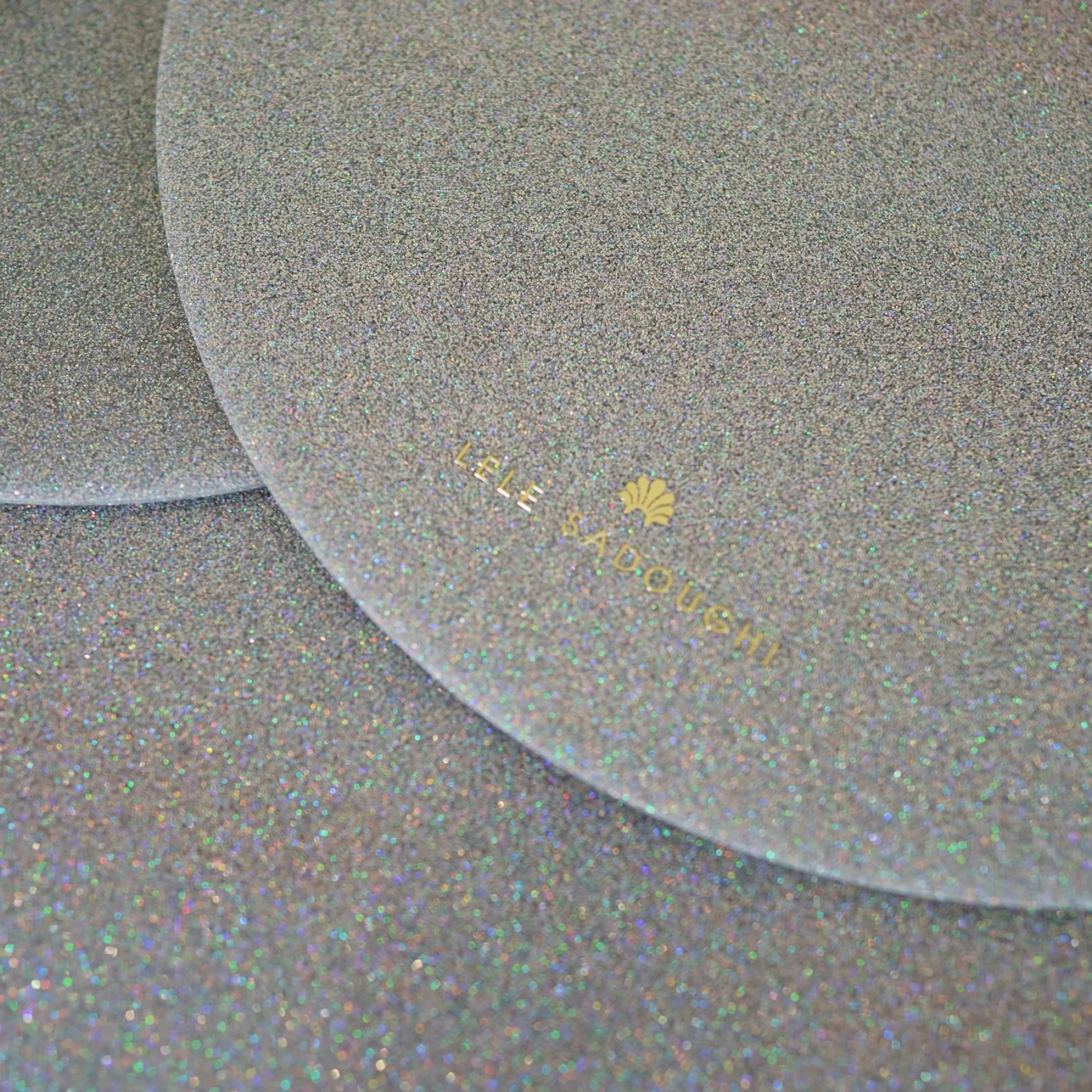 PASTEL GLITTER LUNA ROUND SET OF 4 PLACEMATS