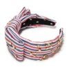 PATRIOTIC STRIPE HOLLY STRIPED EMBELLISHED HEADBAND