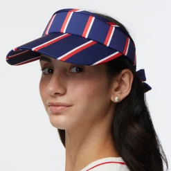 PATRIOTIC STRIPE STRIPED COTTON BOW TIE VISOR