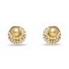 PEARL ARCHER BUTTON EARRINGS