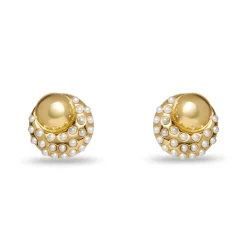 PEARL ARCHER BUTTON EARRINGS