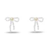 PEARL BOW STUD EARRINGS
