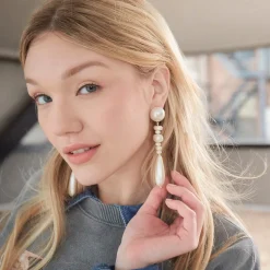 PEARL COPACABANA LINEAR EARRINGS