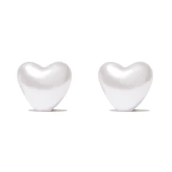 PEARL HEART STUD EARRINGS