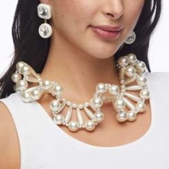 PEARL RUFFLED COLLAR NECKLACE