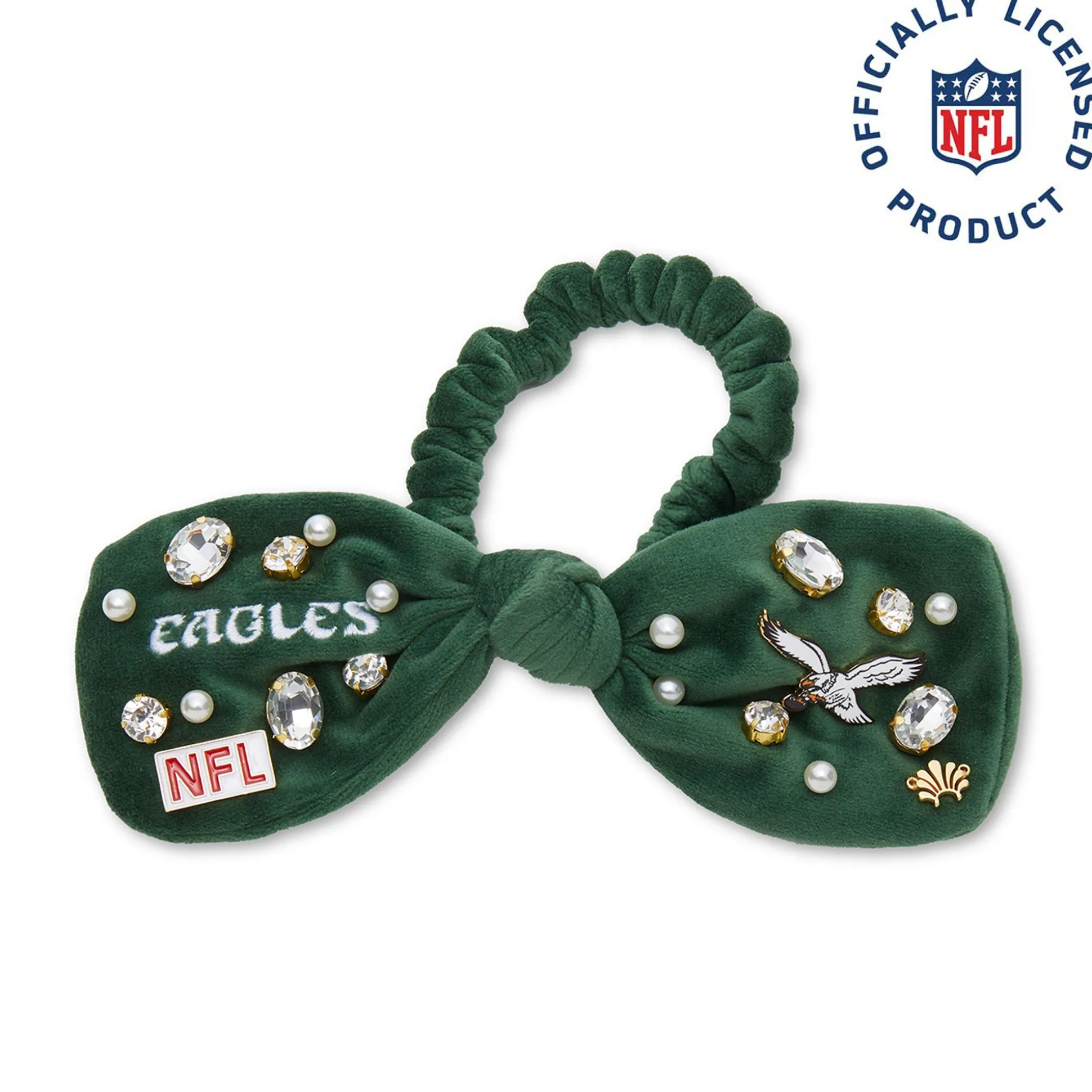 PHILADELPHIA EAGLES LELE SADOUGHI X NFL KELLY GREEN BOW SCRUNCHIE