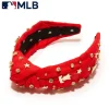 PHILADELPHIA PHILLIES LELE SADOUGHI / MLB RED EMBELLISHED KNOTTED HEADBAND