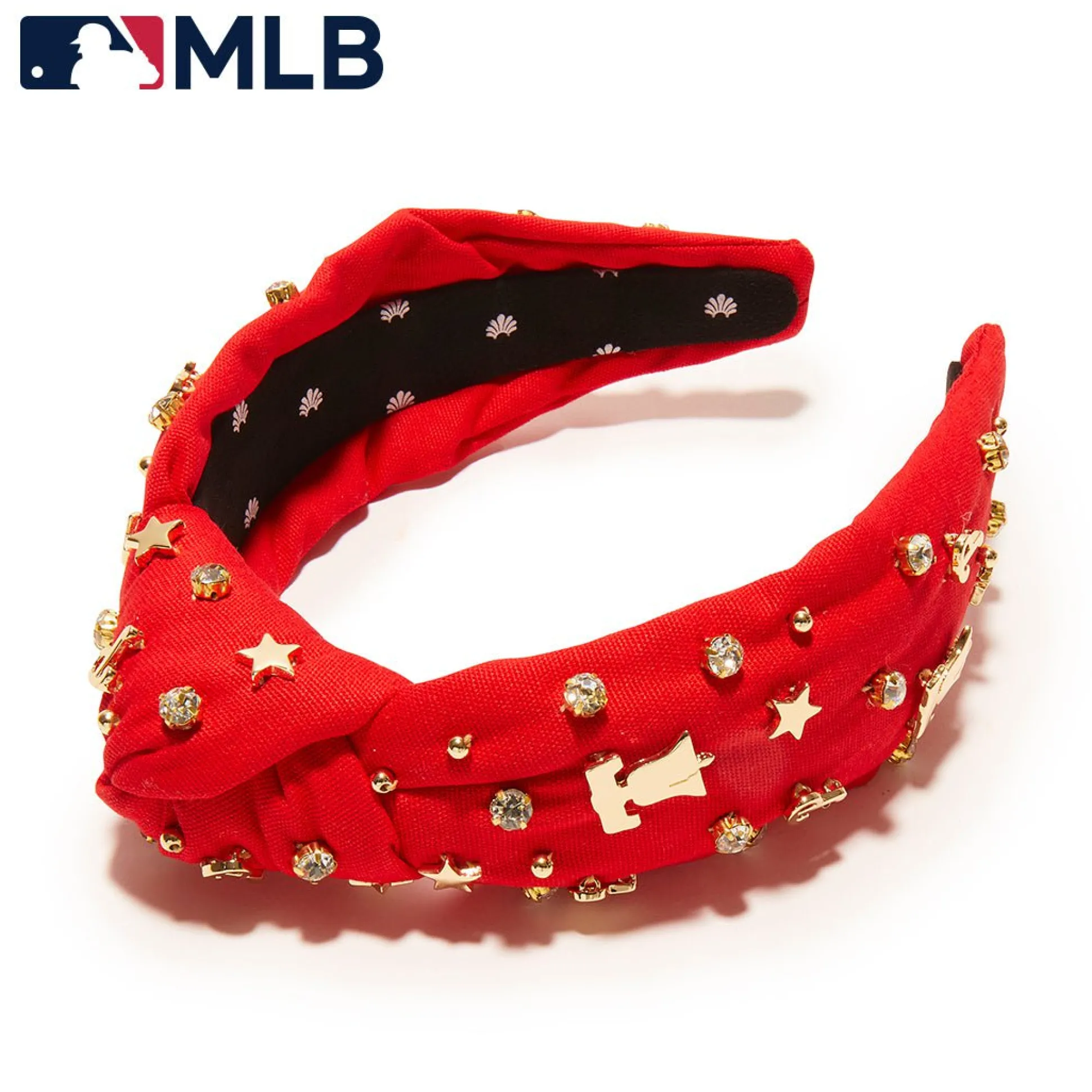 PHILADELPHIA PHILLIES LELE SADOUGHI / MLB RED EMBELLISHED KNOTTED HEADBAND