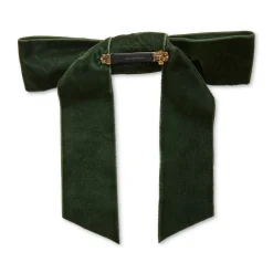 PINE GREEN SHIRLEY VELVET BOW BARRETTE