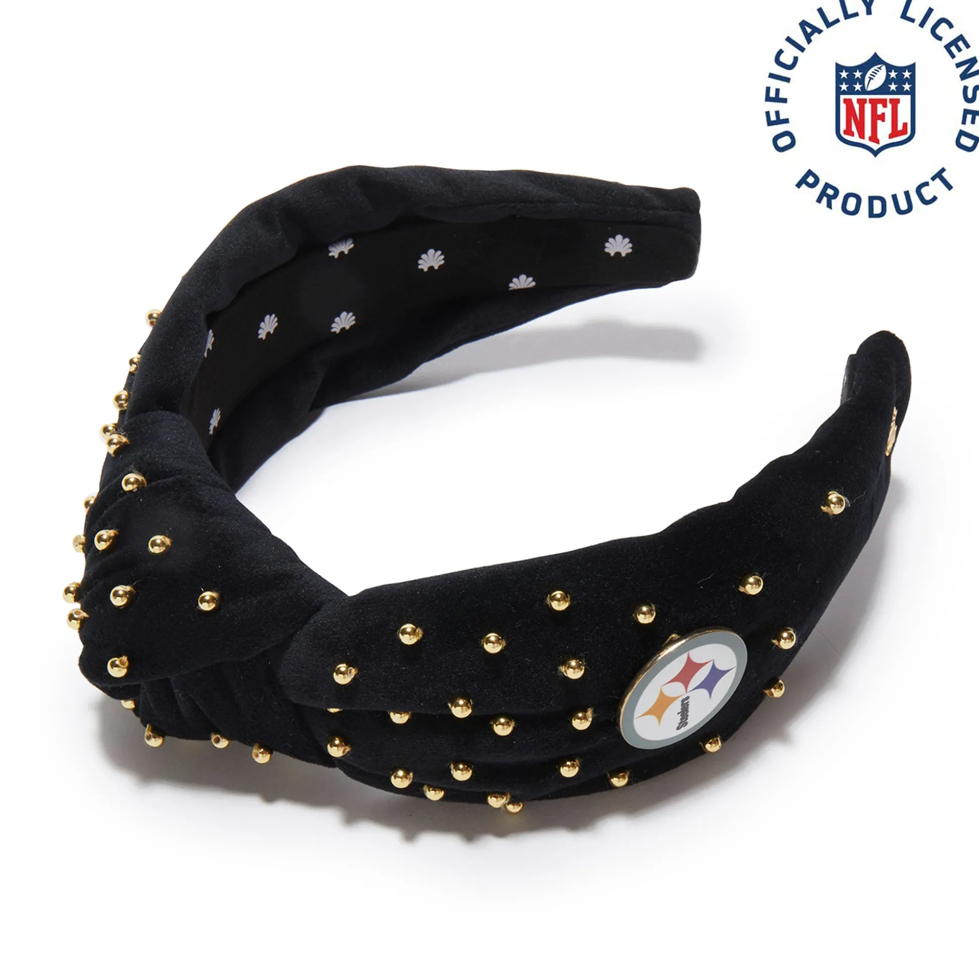 PITTSBURGH STEELERS LELE SADOUGHI X NFL JET EMBELLISHED KNOTTED HEADBAND