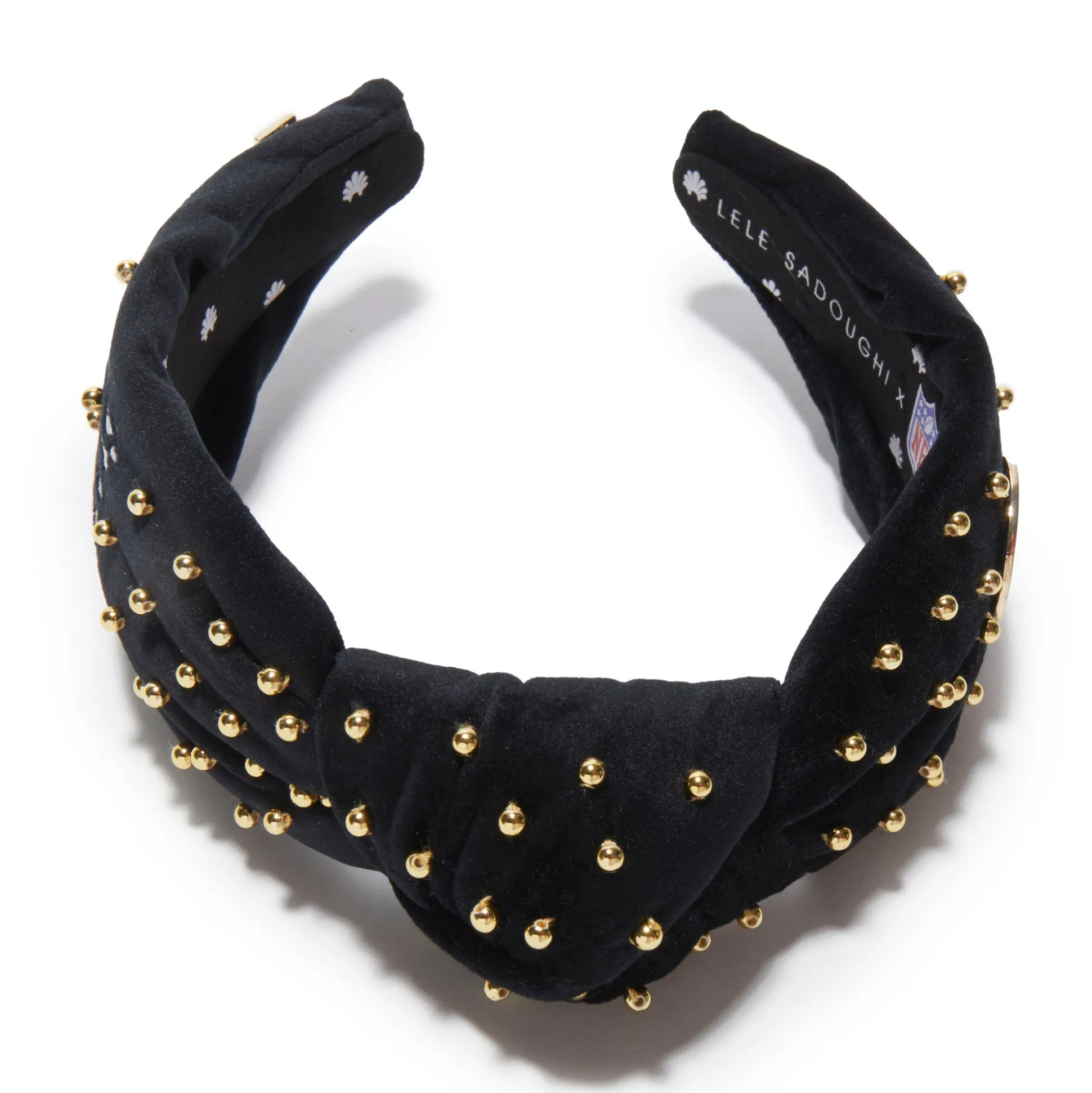 PITTSBURGH STEELERS LELE SADOUGHI X NFL JET EMBELLISHED KNOTTED HEADBAND