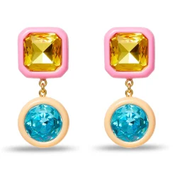POP PINK GEM DROP EARRINGS