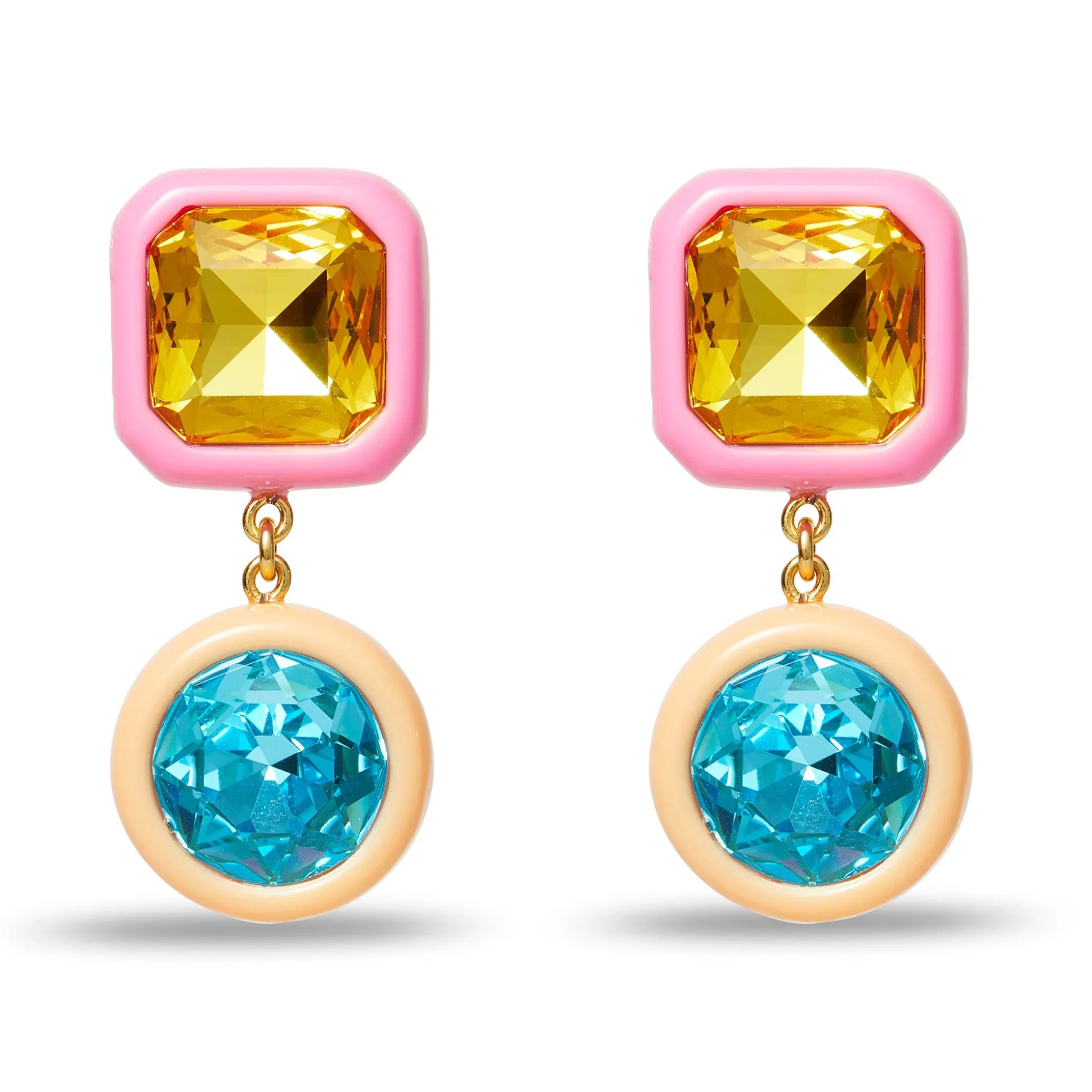 POP PINK GEM DROP EARRINGS