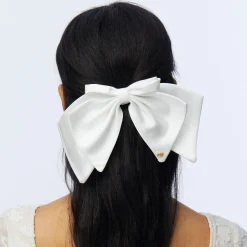 PORCELIN ELIZABETH SILK BOW BARRETTE