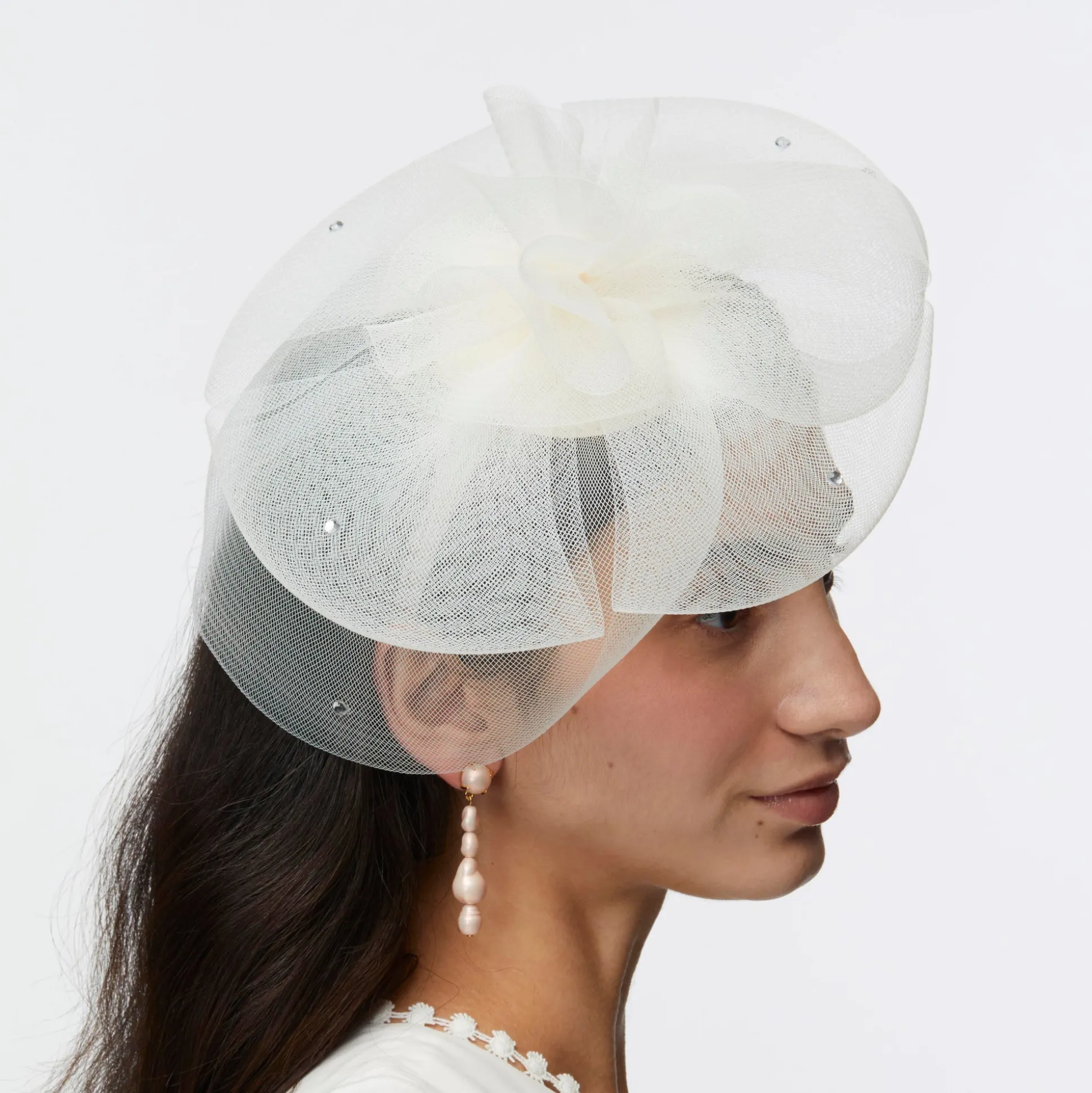 *PRE-ORDER* IVORY FLORAL VEIL FASCINATOR