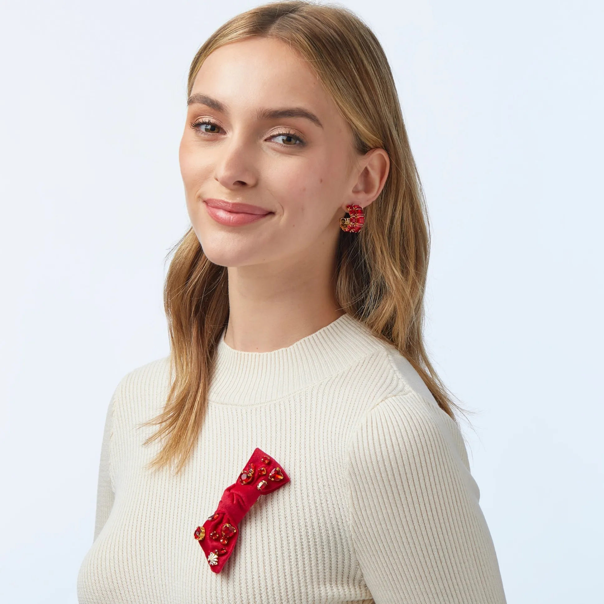 RED EMBELLISHED AWARENESS RIBBON