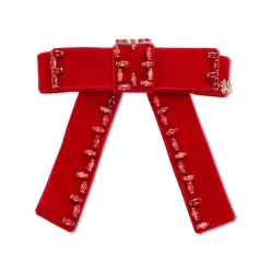 RED KATE CRYSTAL BOW BARRETTE