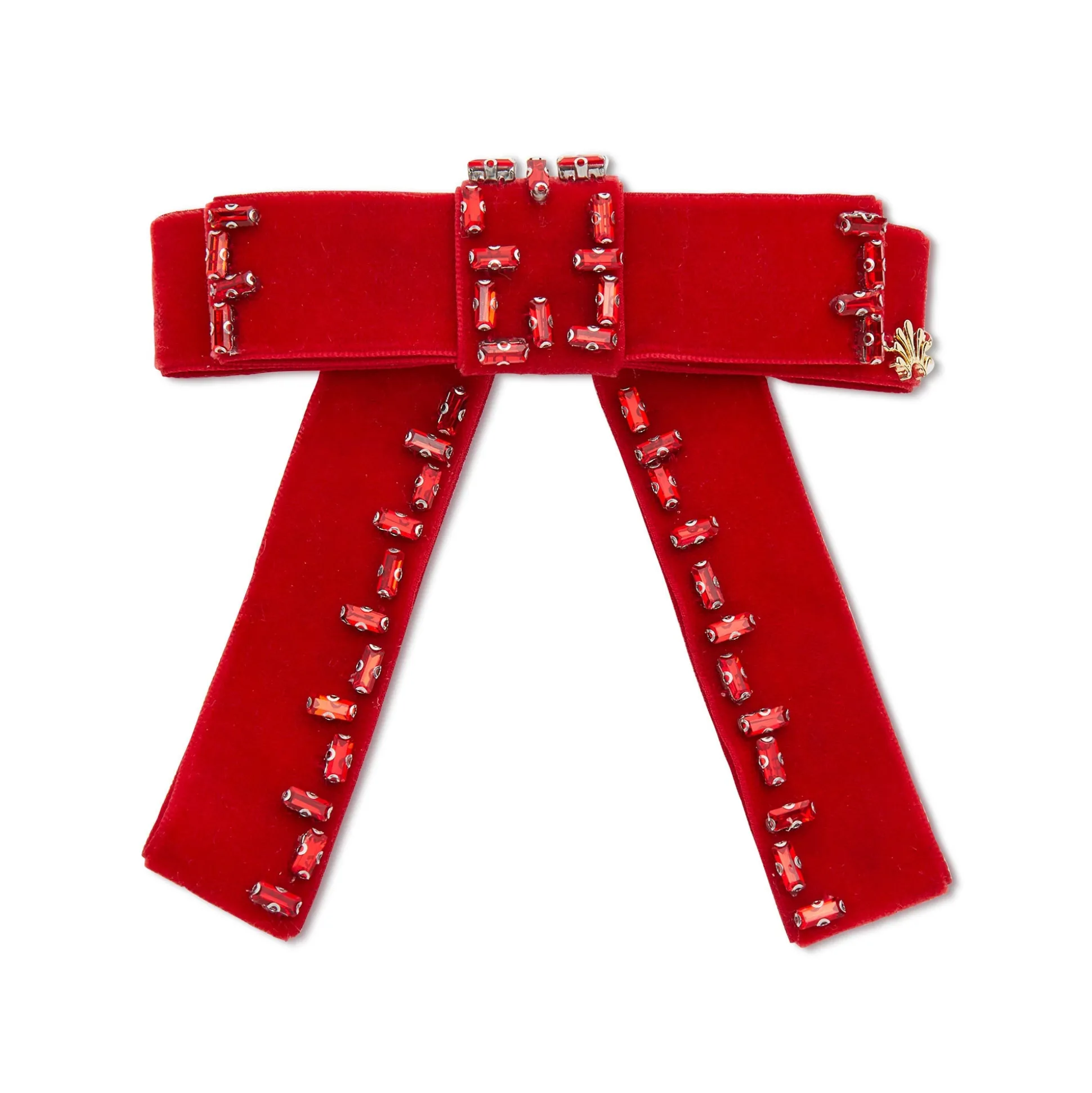 RED KATE CRYSTAL BOW BARRETTE