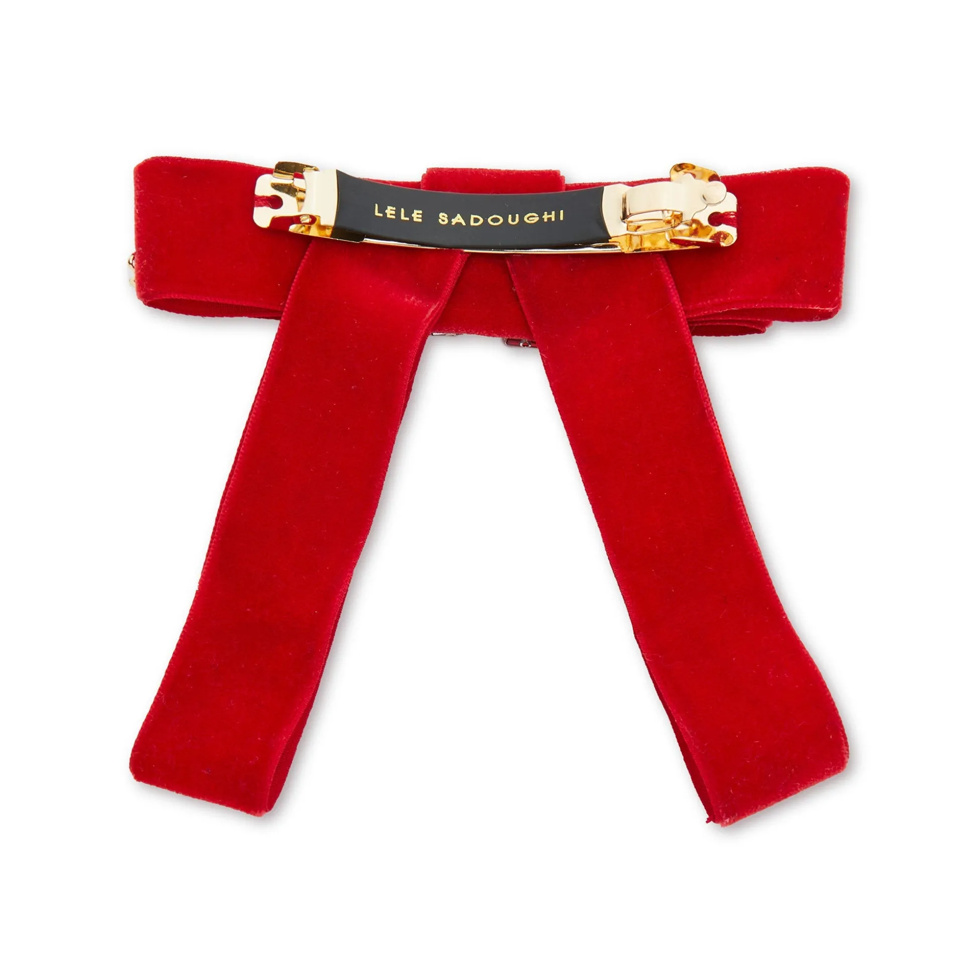 RED KATE CRYSTAL BOW BARRETTE