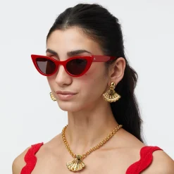 RED MYKONOS CAT EYE SUNGLASSES