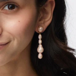 ROSÉ COLLECTOR PEARL LINEAR EARRINGS
